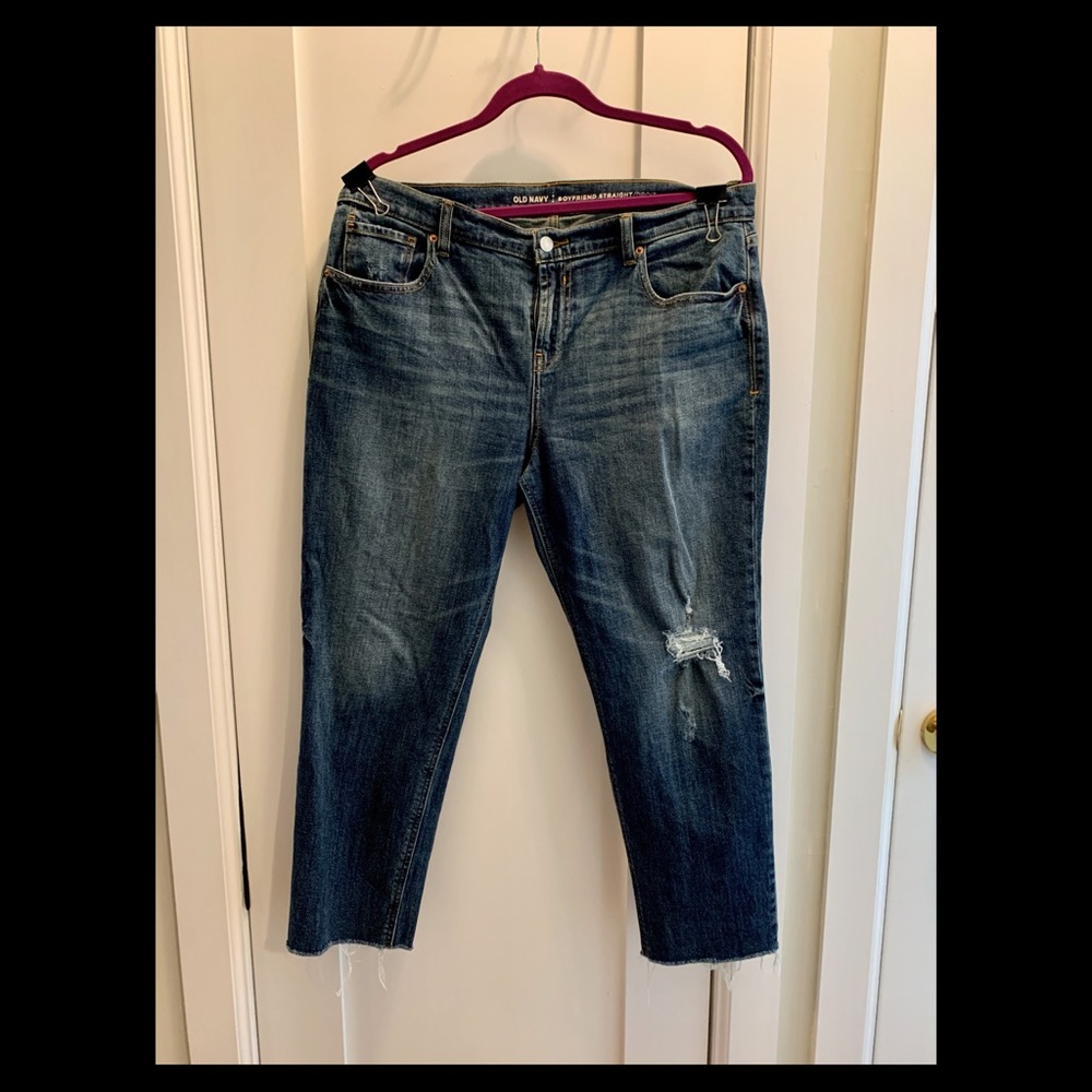 Old navy size 12 boyfriend straight leg jeans.